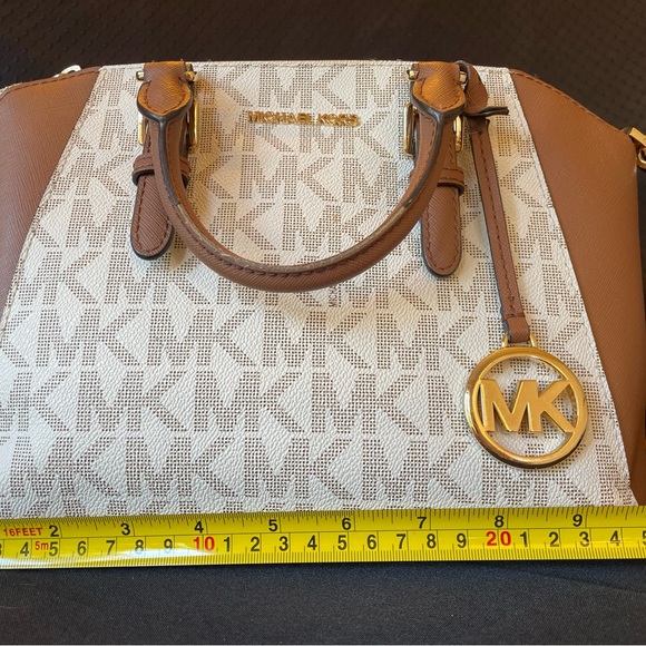 Michael Kors Brown and Beige Ciara Satchel Bag - Picture 2 of 5